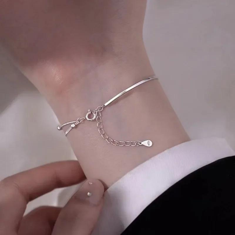 Серебряный браслет-звезда 925 пробы для женщин Корейский модный дизайнерский ювелирный аксессуар Подарок на вечеринку, свадьбу, праздник