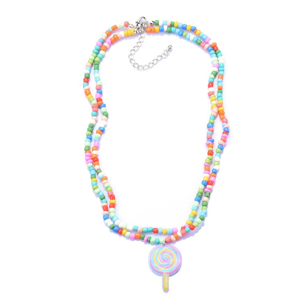 Двойное ожерелье с подвеской из смоляного цветка, женское бохо-цветное ожерелье с бусинами