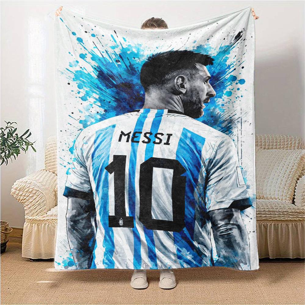 Soccer Player Pink Kit printed flannel breathable and warm blanket, a stylish home gift, suitable for home, office and bedspread use. 15a171