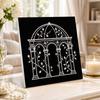 DIY Pearl Diamond Painting Set with Frame Elegant Garden Gazebo 3D Pearl Beads. Home Wall Decor