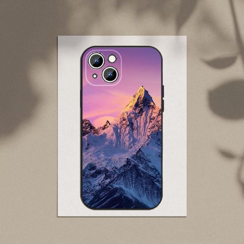 Ультратонкий чехол из ТПУ Snow Mountain для iPhone 6-16ProMax/SamsungS7-S24Ultra/Redmi13TPro - ударопрочный, устойчивый к царапинам, рельефный чехол CameraSafe