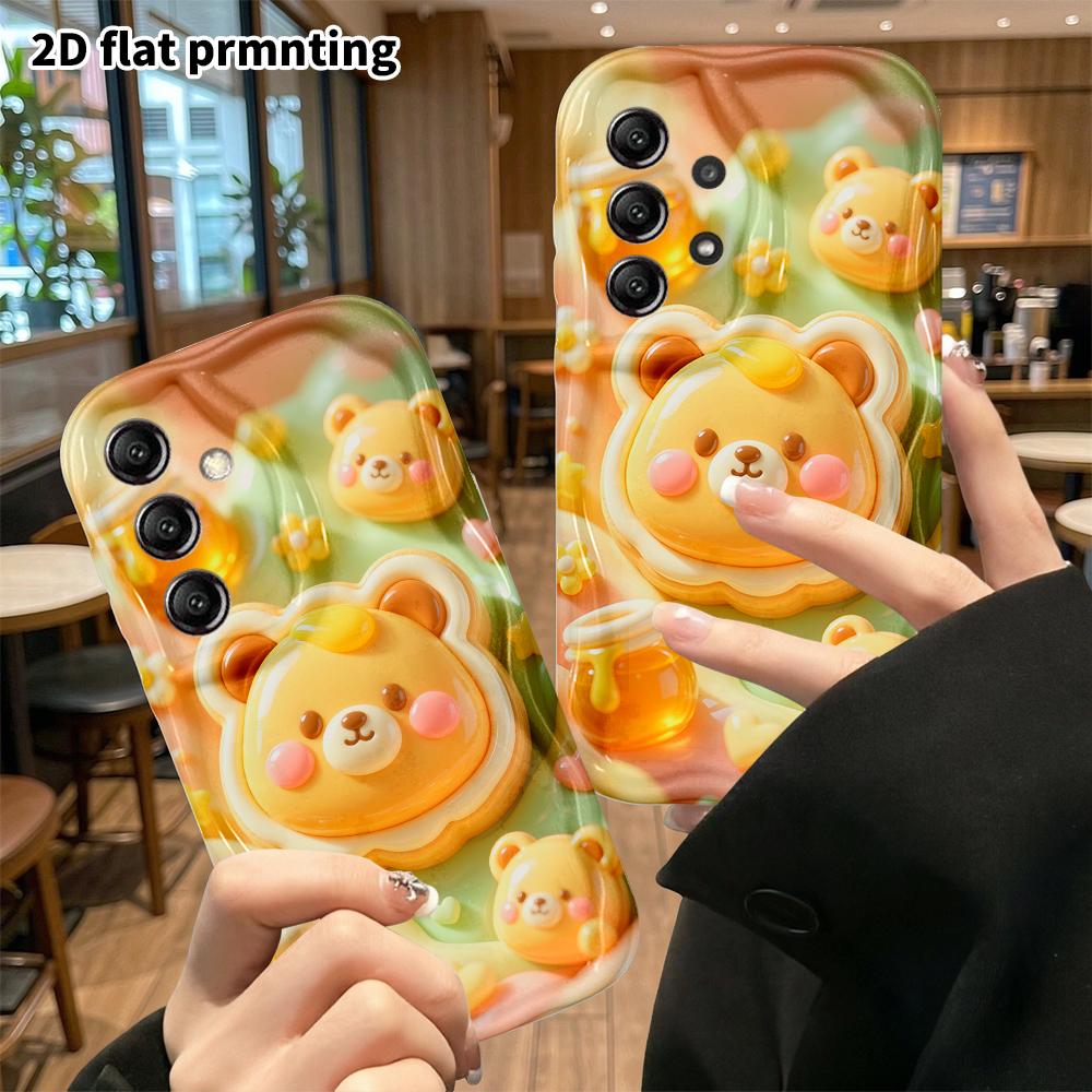 Phone Case: 2D flat, fits Samsung Galaxy A34 A35 M05 M06 S20 S22 S21 FE Plus 5G, honey bear cookie, perfect Christmas and Halloween holiday gift