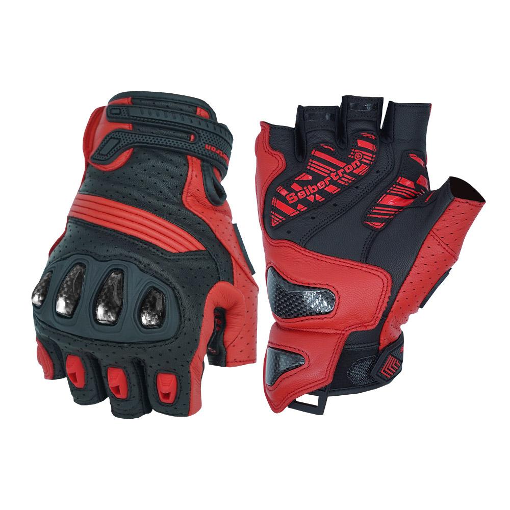 SPS-9 Adult Summer Motorcycle Impact Riding Gloves Goat Skin Carbon Fiber Anti-Slip Touch Screen Soft Breathable Half
