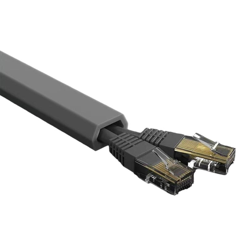 1m Long Cable Management Cover Wall Cord Concealer PVC Trunking Wire Line Hider for Home Office Easy Installation