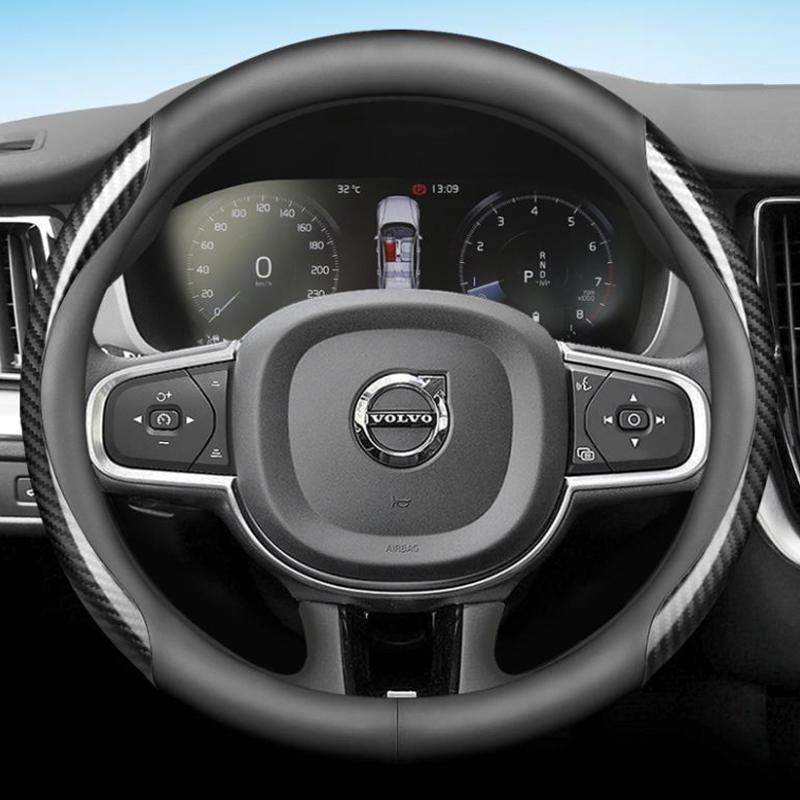 msbn8 Leather Car Steering Wheel Cover for Volvo XC90 B6 T8 V90 S60 2024 2023 2022 12colors Breathable Anti Slip  Auto Accessories