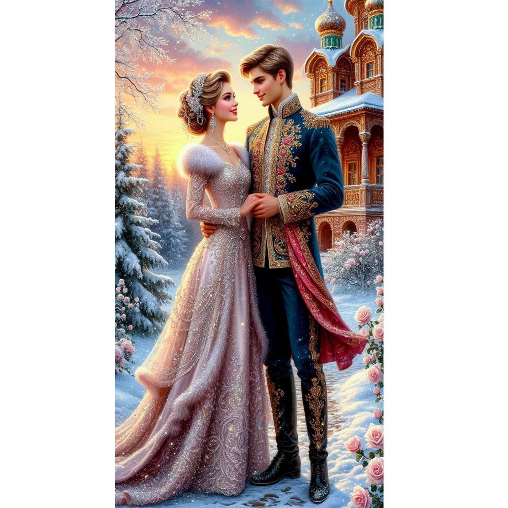 Большой размер Мозаика Сделай сам Полные наборы для рисования бриллиантами Искусство Принц и принцесса Картина Вышивка крестом Стразы