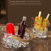 Fruit Tea Ice Bucket Transparent Beverage Bucket Picnic Portable Basket