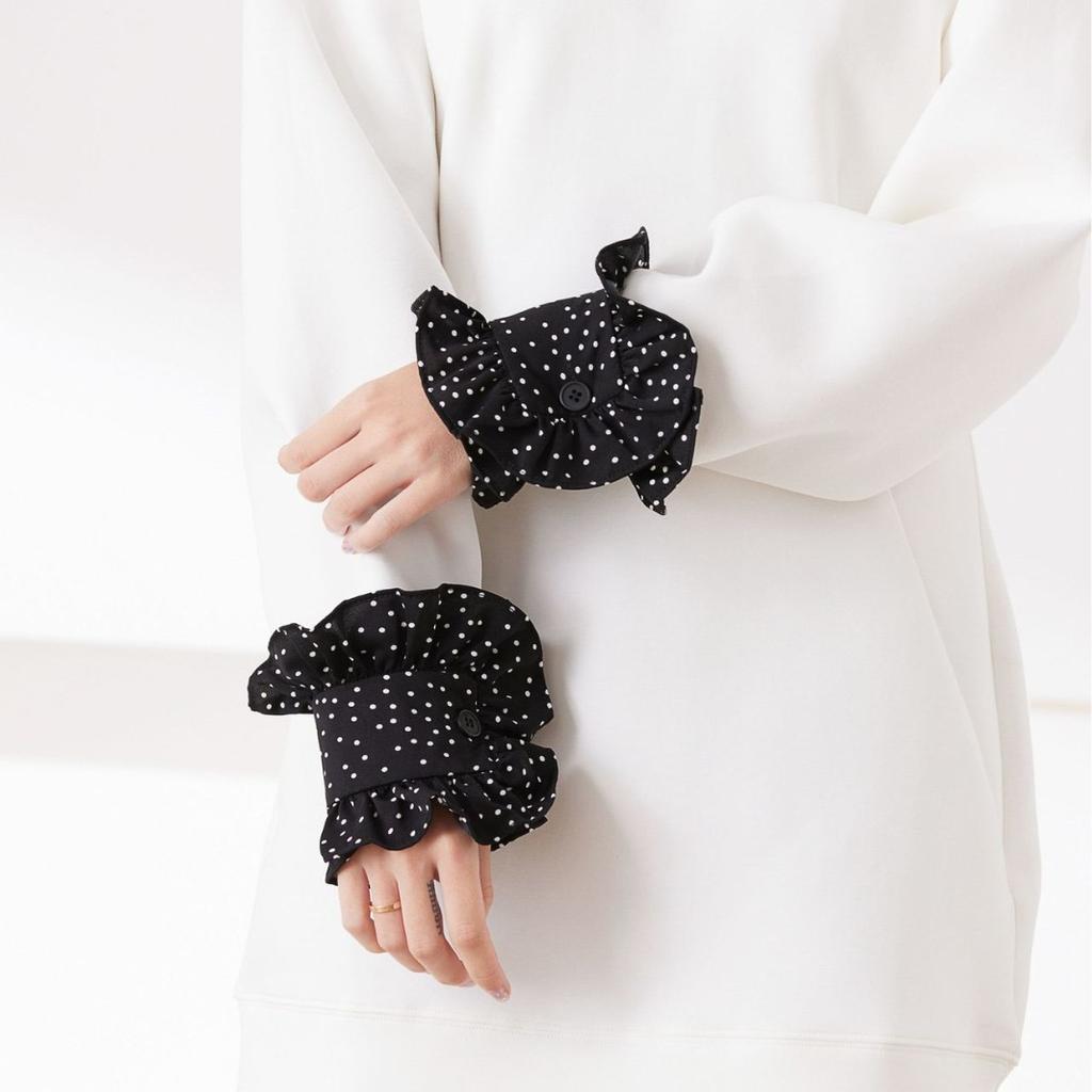 Women 1 Pair Ruffles Solid Wrist Cuffs Removable Lace Detachable Shirt Sleeve Cuffs for Winter Autumn Sweater False Sleeved