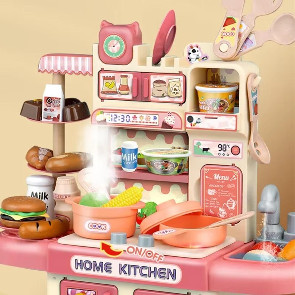 Mini Children Kitchen Toys Set Cook Food Pretend Play Role Toys Kitchen Counter Play Set Kids Gift