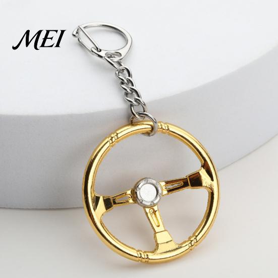 Steering Wheel Keychain for Backpacks, Metal Car Key Ring Holder Holder, Decorative Handbag Charm Pendant Lovers Alloy