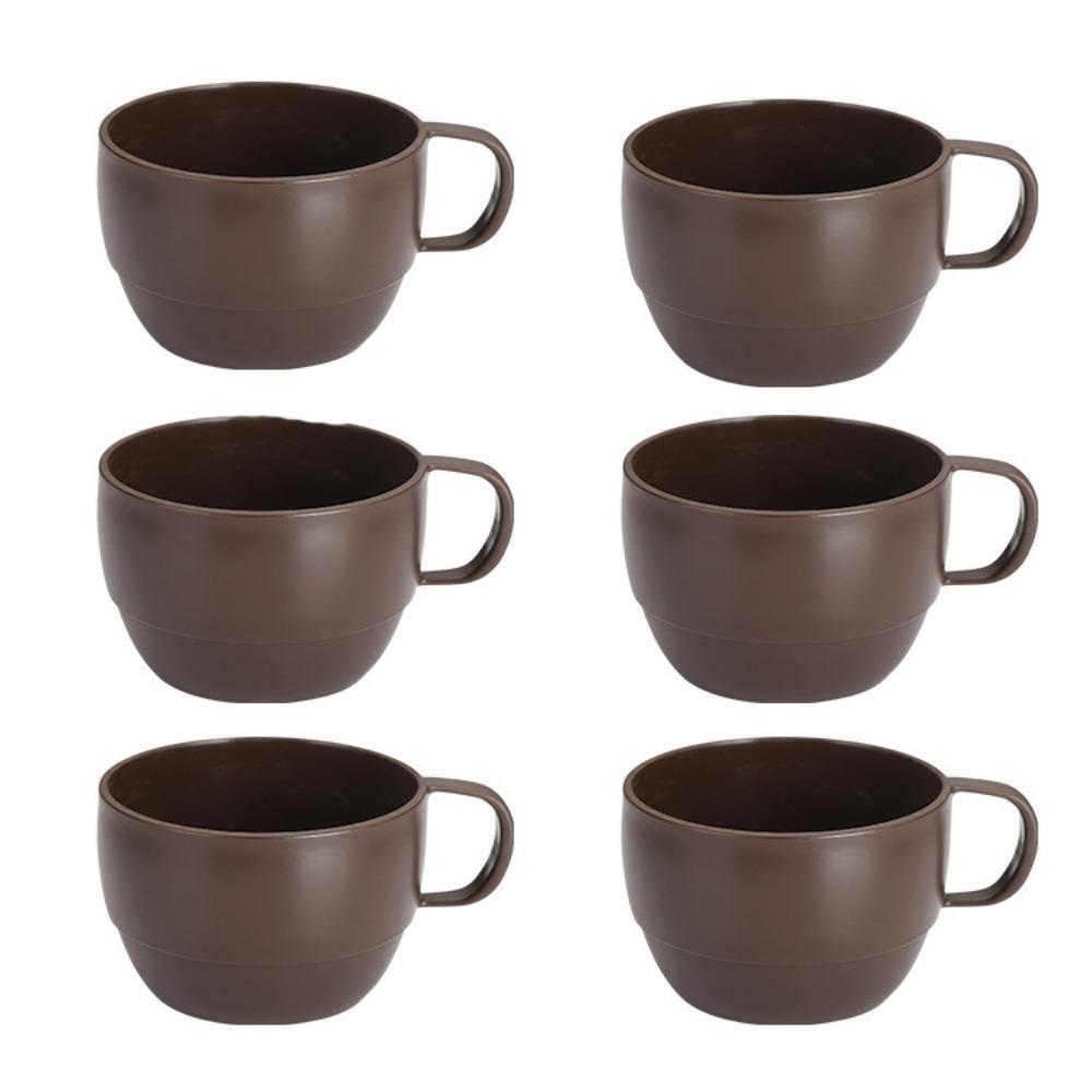 6PCS Microwave-safe Plastic Coffee Cup Thickened Family Tea Cup Durable Drink Cup  Kindergarten