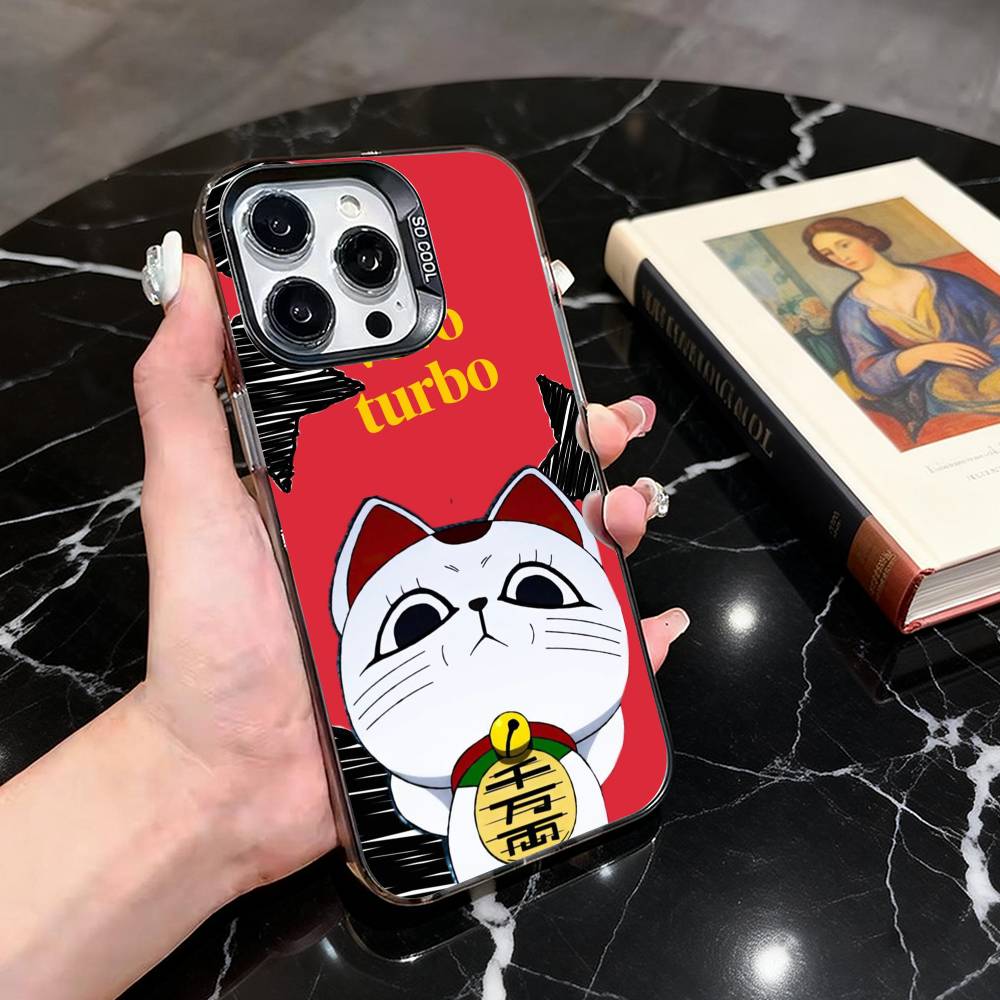 Чехол для телефона Cat T-Turbo B-Baba TB для iPhone 17,16,15,14,13,12,11 Plus,Pro Max,XS, Цветная Серебристая Черная Крышка
