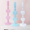 Romantic Glass Vase Red Heart Shape Candlesticks Taper Candle Holders Candlesticks Decoration