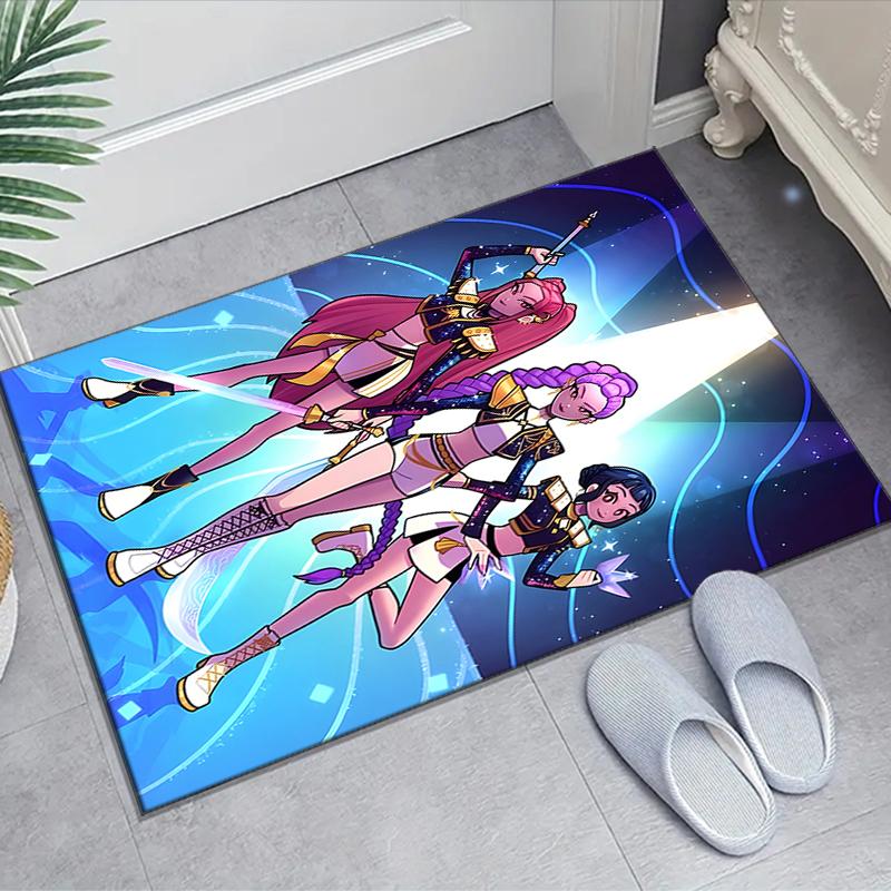1pc KPop Demon Hunters1 Design Area Rug - Non-Slip, Soft & Cozy Floor Mat for Living Room, Bedroom, Office - Indoor/Outdoor Decorative Carpet