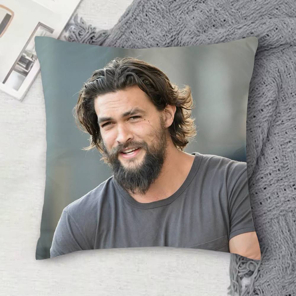 JJason Momoa Doublesided Printed Square Decorative Cushion Cover for Sofa Living Room Home Decor