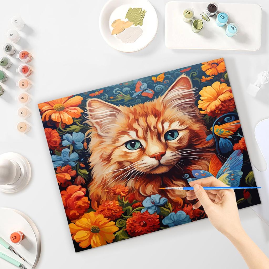 RUOPOTY Рамка для рисования по номерам, животные на холсте, картины по номерам, акриловая краска по номерам, домашний декор, цифровая живопись