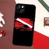 Чехол для iPhone 14 Pro Max 16 15 11 12 13 17 Pro Max mini 15 16 Plus 16e 17 Air с изображением флага дайвера