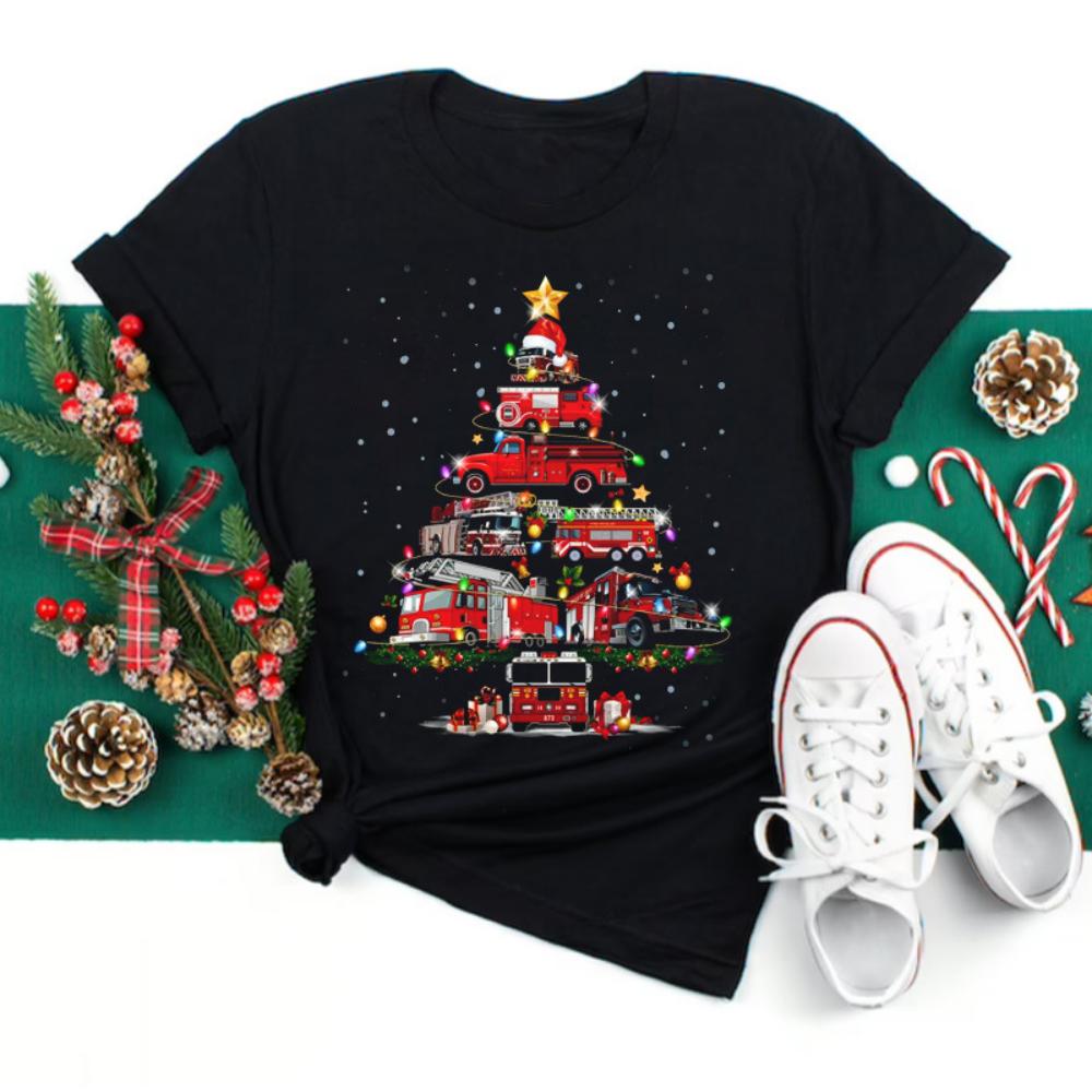 Happy Christmas Tshirt Women Tshirt Cartoon Christmas Theme Tshirt Plussize Women Tops Daily Christmas Celebration Wear