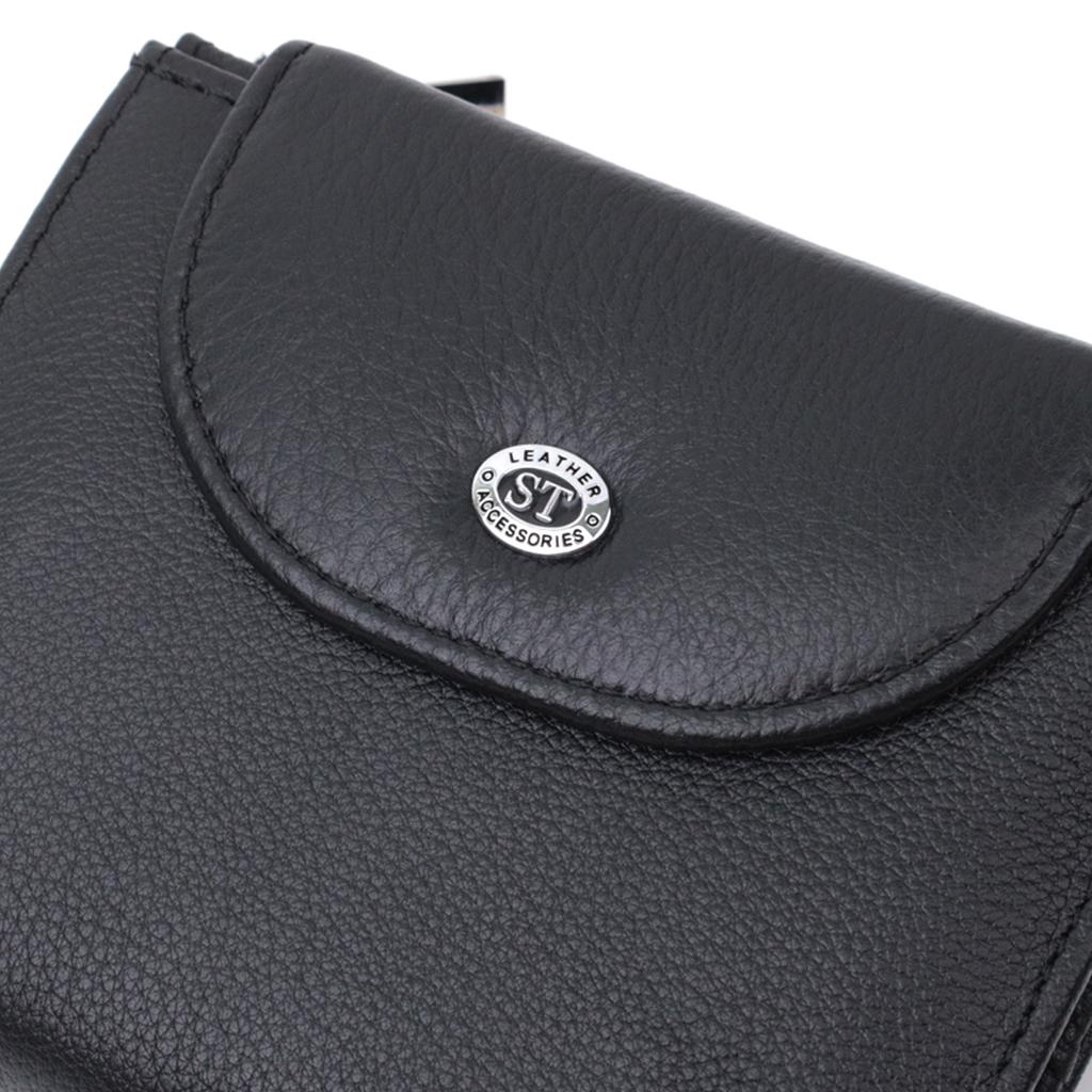 Convenient Women's Wallet with Coin Holder Made of Genuine Leather ST Leather 22711 Black