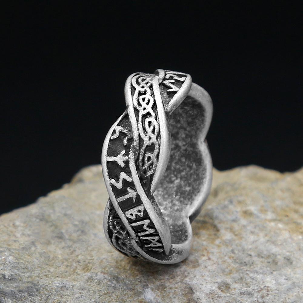 New Stainless Steel Viking Odin Runes Ring for Man Women Simple Punk Fashion Nordic Amulet Jewelry Gifts Accessories