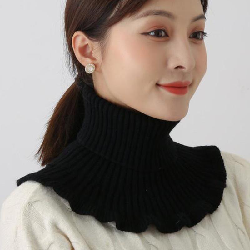 Women Warm Windproof Winter Knitted Fake Collar Turtleneck Knitted False Fake Collar
