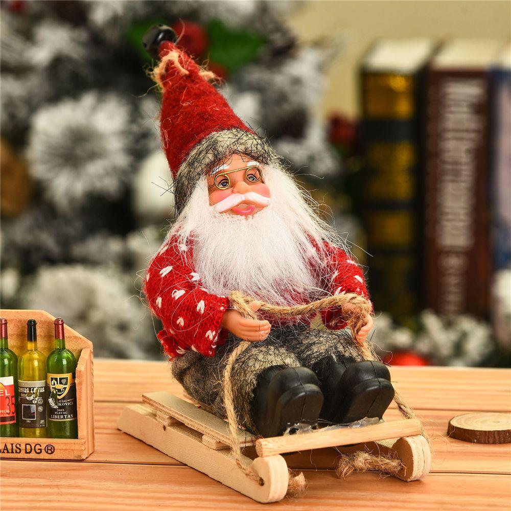 Sitting Festival Party Kids Toys Desktop Santa Claus Doll Christmas Tree Accessories Xmas Ornament