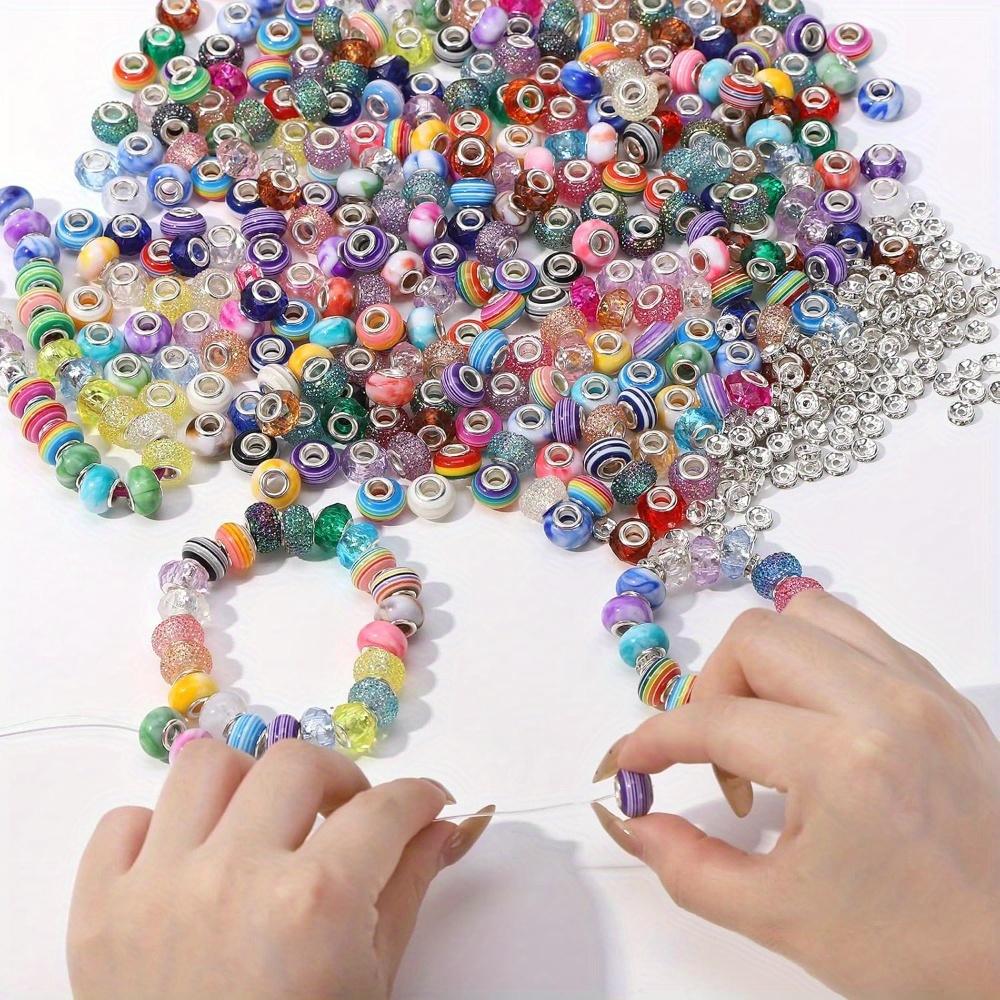 10/30/60 шт., смоляной материал, случайный стиль, большое отверстие, бусина, многоцветная, модная, декоративная бусина, сделай сам, браслет, ожерелье, брелок, производство ювелирных изделий