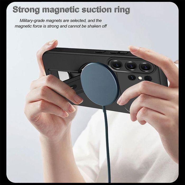 Coque + 2 Verres Trempés pour Samsung Galaxy S26 Ultra, Silicone avec Cercle Magnétique - Noir
