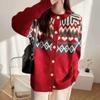 Navava Long Sleeve Knit Cardigan Jacquard Pattern Nk3222