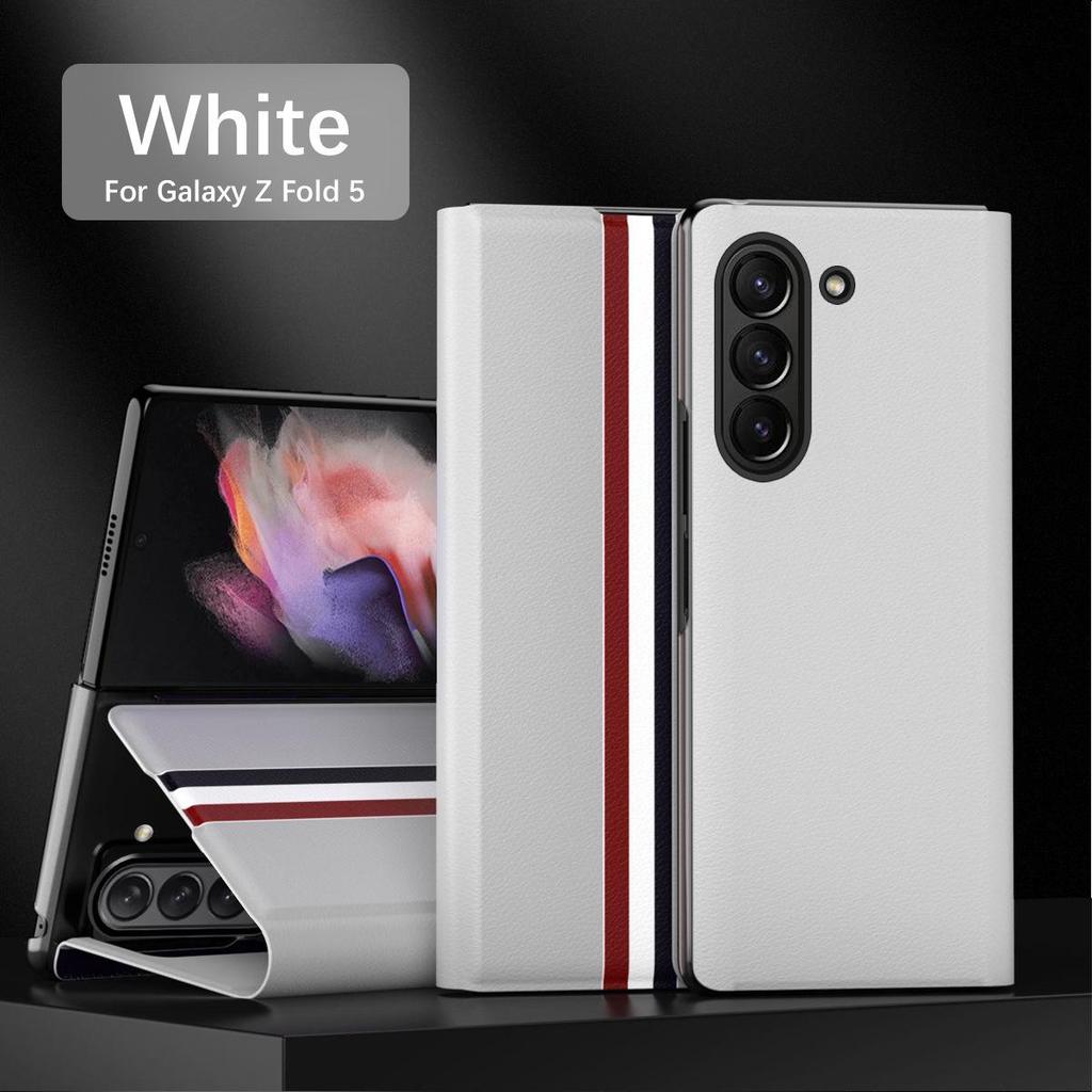 Совместимый чехол для Samsung Z Fold7 с карманом для карт - Полное покрытие, противоударная кожа для Z Fold5/4/3/2