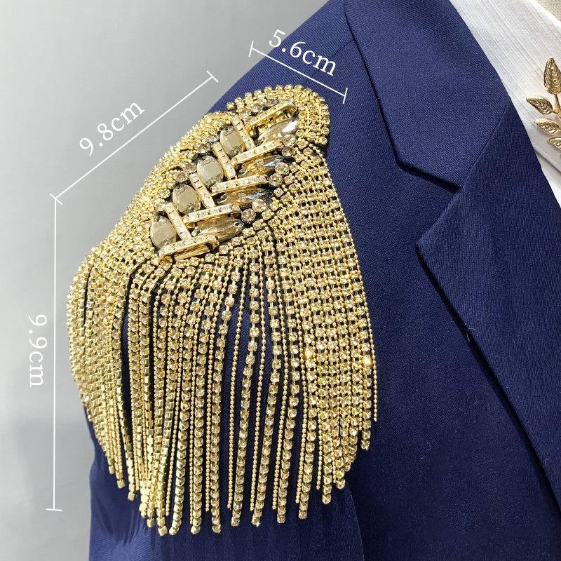 1PCS Fashion Handmade Shoulder Jewelry Tassel Rhinestones Clothing Accessories Brooch Shoulder Brooches Gift