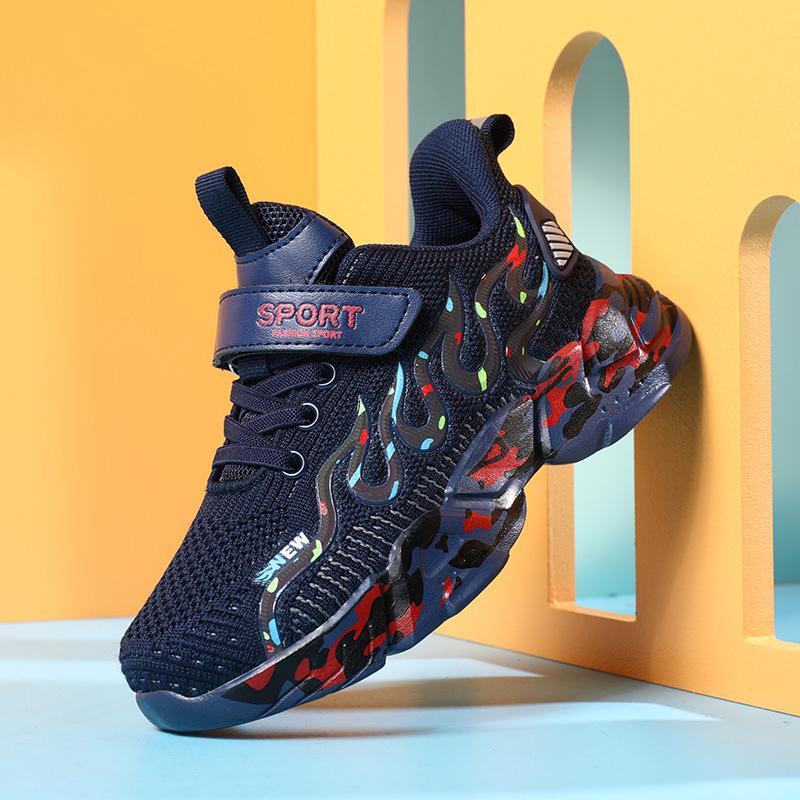 Детская спортивная обувь на все времена года, модные кроссовки для мальчиков, дышащие, среднего и большого размера для детей и девочек, для бега на открытом воздухе
