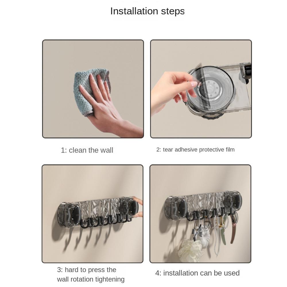 Полка для полотенец Вакуумный крючок Многоцелевые вешалки для халатов и пальто Новые кухонные принадлежности Хранение Ряд крючков