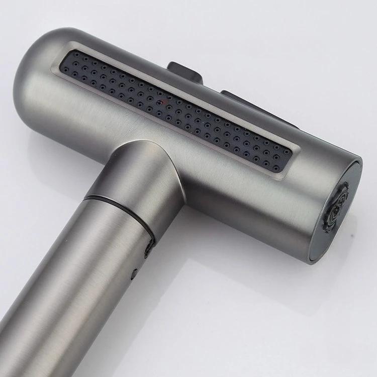 4 Modes Waterfall Bathroom Faucets Stainless Steel Washbasin Faucet Hot and Cold Pull-out Mixer Tap Hand-washing Basin Faucet