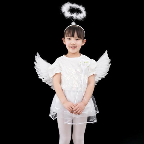 Handmade Angel Wings Creative White Feather Wings Cosplay Little Wings Props for Halloween Parties Festivals