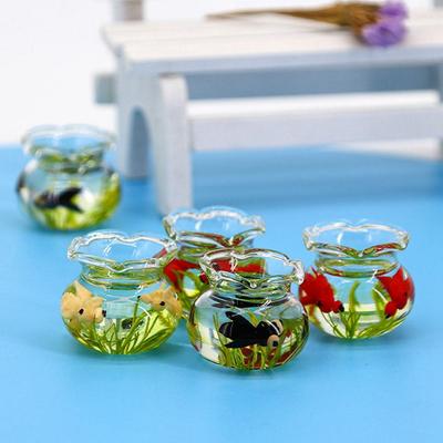 1/12 Миниатюрный стеклянный аквариум-чаша для кукольного домика, аквариум, украшение для дома кукольного домика, игрушка, для наклеек для кукольного домика, украшения для дома, игрушки