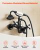 Clawfoot Tub Faucet, Wall Mount Bathtub Faucets with Handheld Shower, Vintage Matte Black Clawfoot Tub Filler Faucet Shower Kit with Adjustable Swing