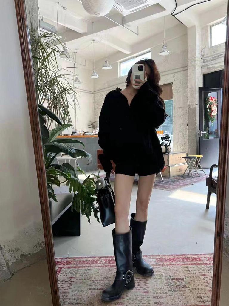 Женский мягкий однотонный свитер с перекрученными лацканами, весна 2024 г. — свежий, удобный и свободный крой