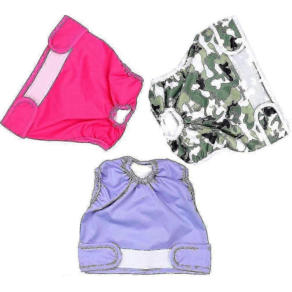 Dog Nappies Reusable Female Dog Diapers 3 Pcs Washable & Reusable Dog Diapers
