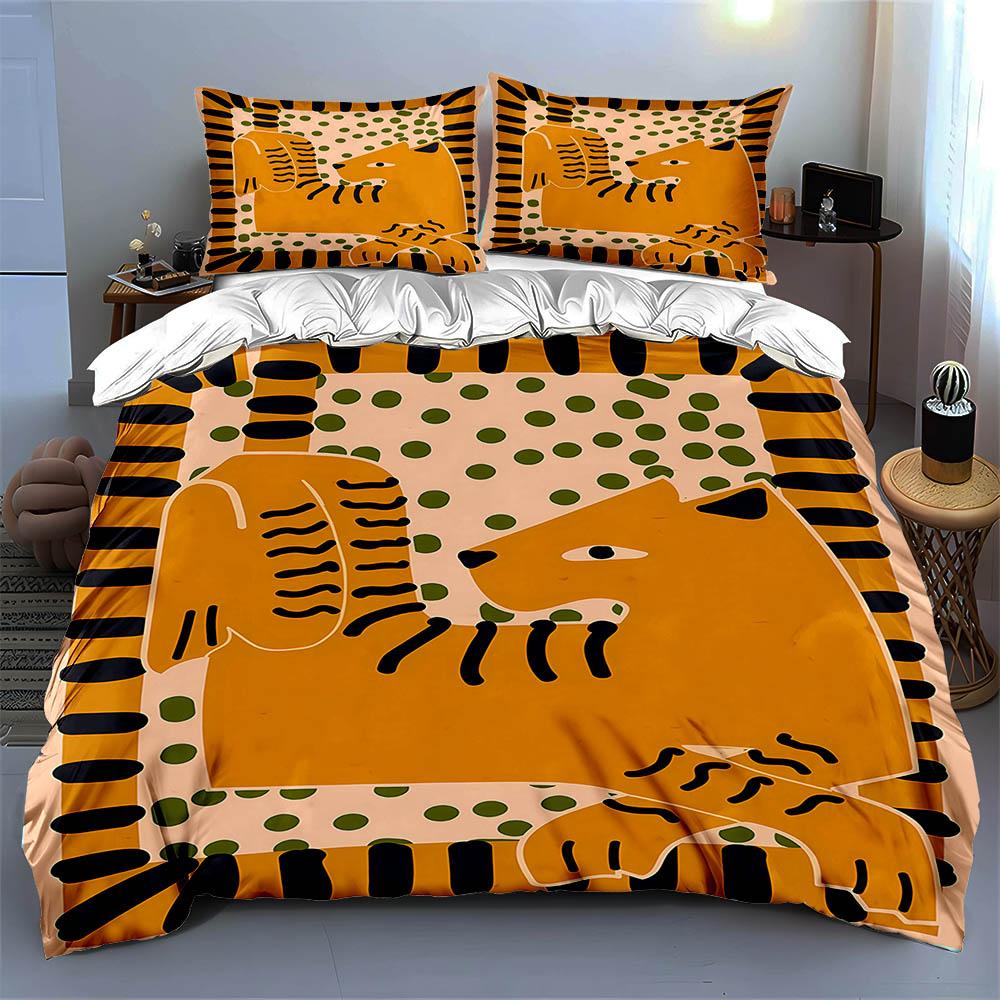 Tiger-themed design. Bedding Duvet cover sets Duvet covers Pillowcases gifts (1 * Duvet Cover 2 * Pillowcases, without duvet insert)