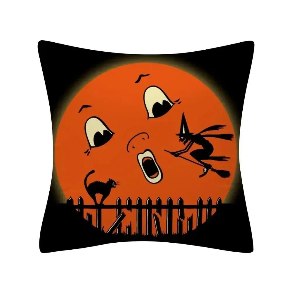 1 шт. Декоративная наволочка для подушки на Хэллоуин, украшение для дивана в гостиной, волшебная тыква, кошка, наволочка для подушки, украшение для дома