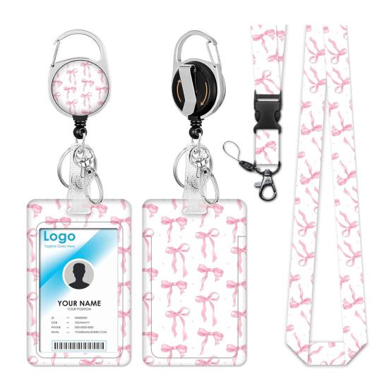 Держатель для удостоверения личности с ремешком для учителя, вертикальный брелок для бейджа и брелок для медсестры, учителя, сотрудника службы безопасности