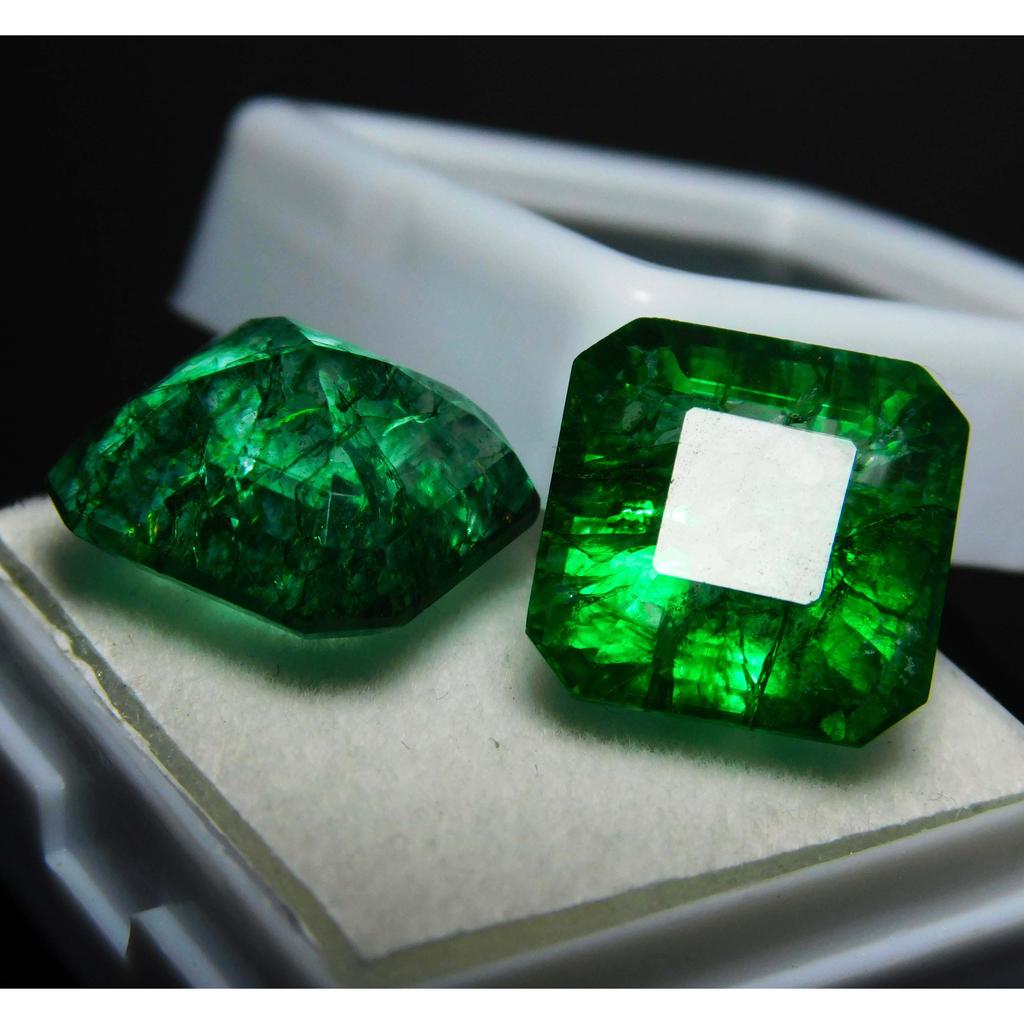 Green Emerald Colombian 8 to 10 Ct Cushion Cut Natural Loose Gemstone