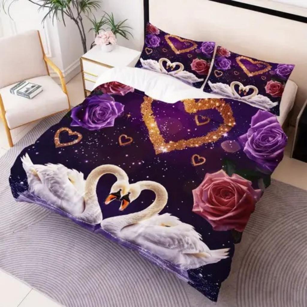 Цвет света Элегантный Белый Лебедь Пододеяльник Размер Квин Кинг Лебедь Жемчуг Комплект Постельного Белья Универсальный для Четырех Сезонов Украшение Комнаты Роскошь