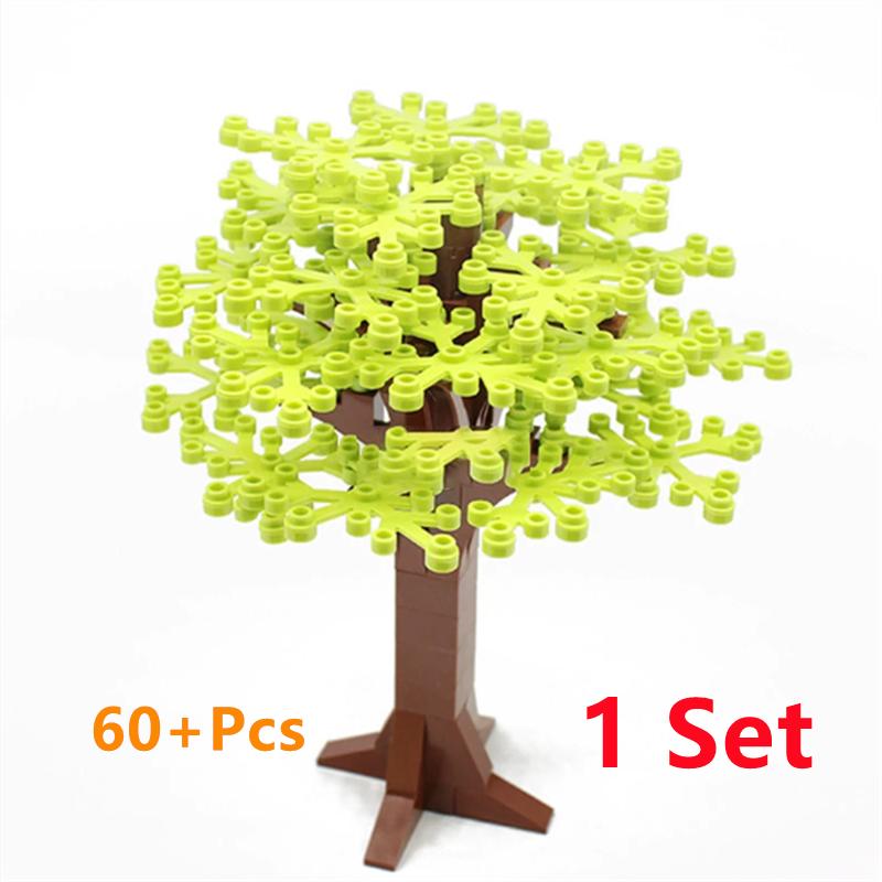 Buildings Blocks Tree Flower Sets City Plant Garden Bonsai Forest Natural City Street View Park Jungle MOC Model Toys For Kids