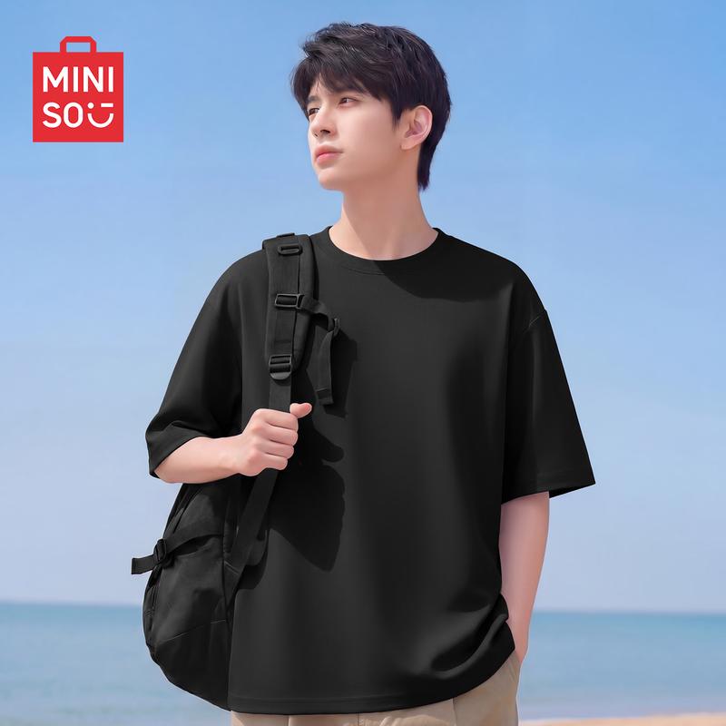 MINISO Men's Summer Ice Silk Breathable Round Neck T-Shirt