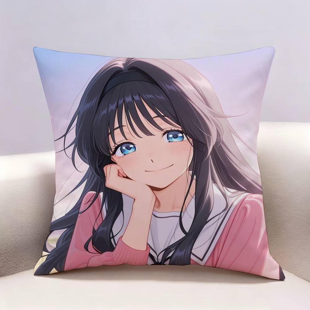 Anime KKaoruko Waguri Doublesided print Pillow Case Pattern Printed Pillowcase For Living Room Sofa Cushion Cover