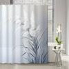 [Современный ботанический] Водостойкая шторка для душа - Растительный дизайн Полиэстер, Верх на люверсах, Машинная стирка, Декор для ванной комнаты
