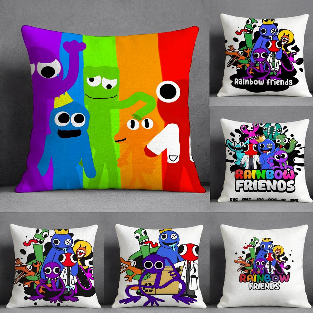 Rrainbow Anime Friends Pillow Case Pillowcase Doublesided Printed Sofa Cushion Bedroom Headboard Pillow
