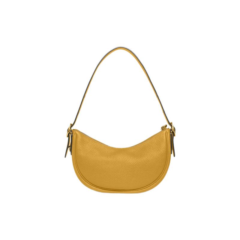 COACH Luna 27 zipper closure cow leather hand shoulder bag women's yellow